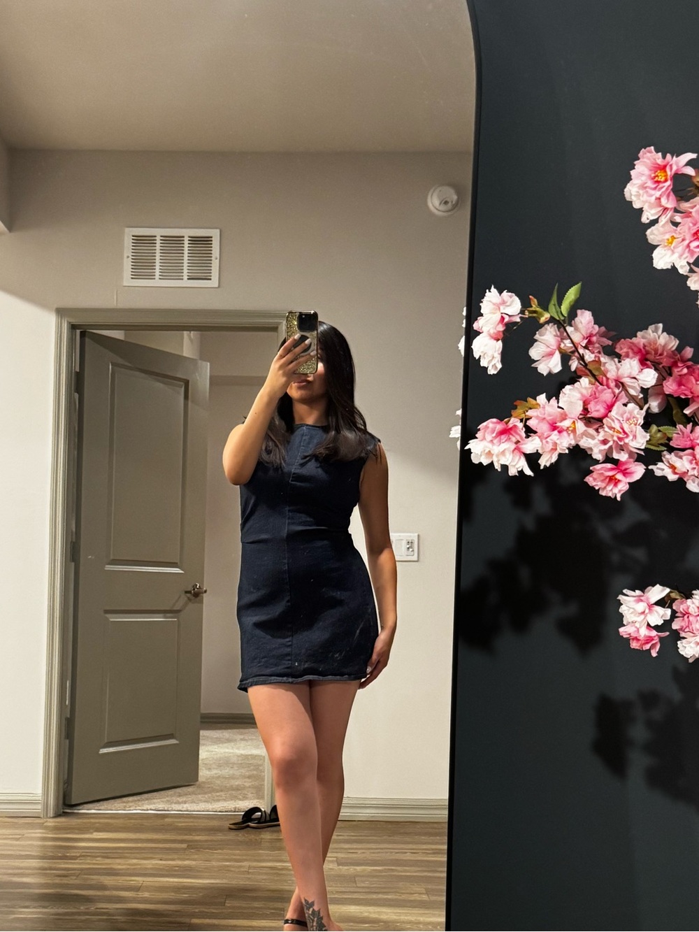 Zara Navy Jean Mini Dress